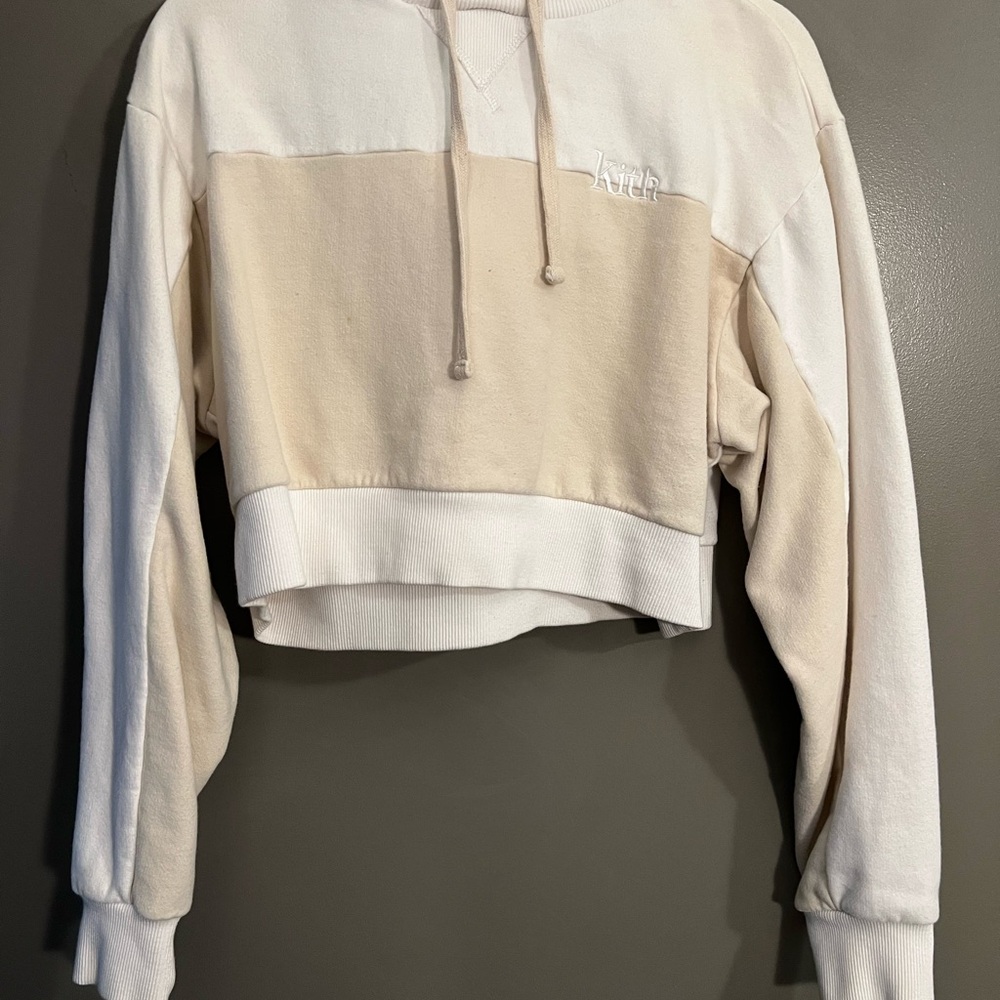 Kith Cream and White Crew Neck Sweater Minimalist Design